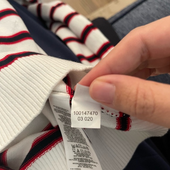 NWT Brooks Brothers Red Fleece Striped White, Red and navy Women's sweater - Picture 9 of 9